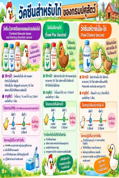 วัคซีนสำหรับไก่ ของกรมปศุสัตว์